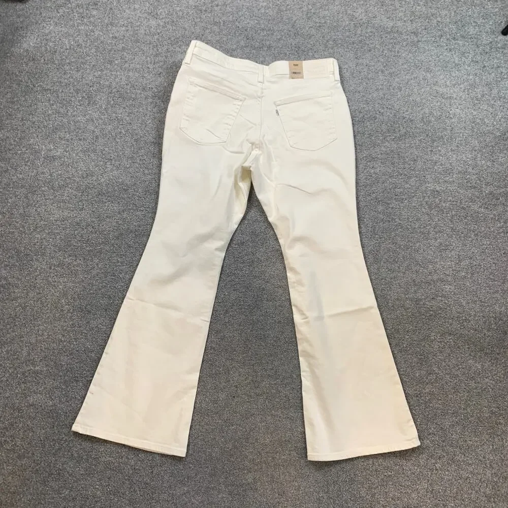 Levis Jeans Womens 32 White Denim 726 Flare High Rise Slim Fit Classic Pocket